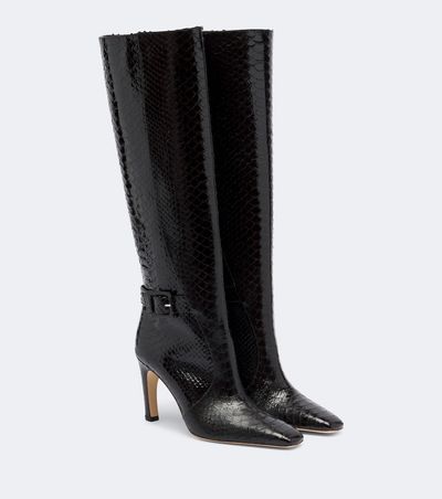 Malone Souliers Malone Souliers Raven croc-effect leather knee-high boots