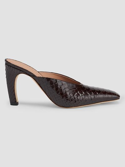 Malone Souliers Women's Rowe 90MM Croc-Embossed Leather Mules