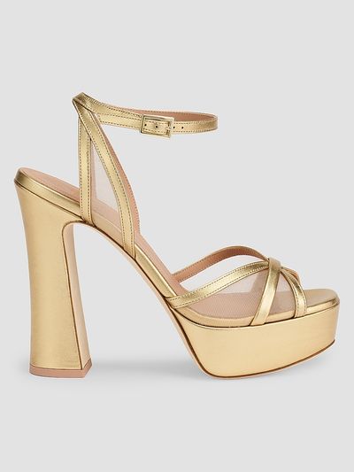 Malone Souliers Women's Sylvie 125MM Leather Platform Sandals