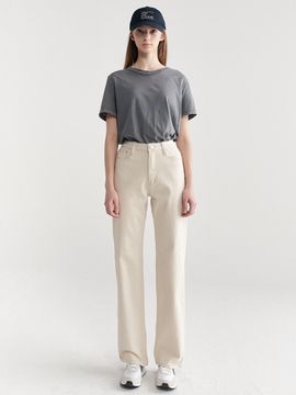 MaLoupe 9106 Color Denim Pants_Cream