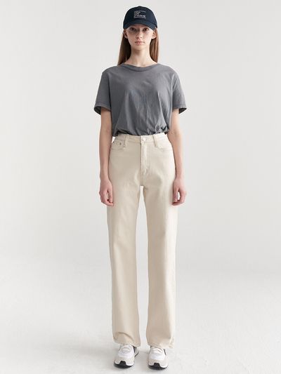 MaLoupe 9106 Color Denim Pants_Cream