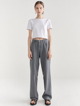 MaLoupe 9107 Wide Denim Pants_Grey