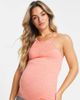 MAMALICIOUS Mamalicious Activewear textured racer tank top in orange - 1