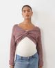 Mama.licious Mamalicious Maternity 2 function cropped sweater with scrunch detail in burgundy melange-RED - 1