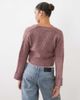 Mama.licious Mamalicious Maternity 2 function cropped sweater with scrunch detail in burgundy melange-RED - 2