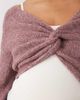 Mama.licious Mamalicious Maternity 2 function cropped sweater with scrunch detail in burgundy melange-RED - 3