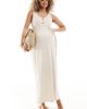 Mama.licious Mamalicious Maternity 2 function nursing button through maxi sundress in cream-Neutral - 1
