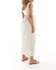 Mama.licious Mamalicious Maternity 2 function nursing button through maxi sundress in cream-Neutral - 3