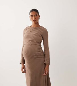mama ribbed jersey dress Mama.licious rosette dresses