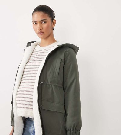 Mama.licious Mamalicious Maternity 3-in-1 fleece lined coat in dark green
