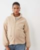 Mama.licious Mamalicious Maternity 3-in-1 high neck fleece jacket in cream-WHITE - 1