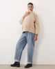 Mama.licious Mamalicious Maternity 3-in-1 high neck fleece jacket in cream-WHITE - 2