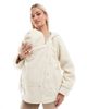 Mama.licious Mamalicious Maternity 3-in-1 teddy jacket with removable front in cream-White - 1