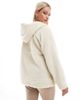 Mama.licious Mamalicious Maternity 3-in-1 teddy jacket with removable front in cream-White - 4