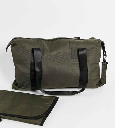 Mama.licious Mamalicious Maternity changing bag with changing mat in khaki green