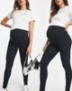Mama.licious Mamalicious Maternity cotton 2 pack legging in black - BLACK - 1
