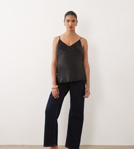 Mama.licious Mamalicious Maternity Fuji over the bump wide leg jeans in dark blue denim-Navy