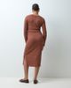 Mama.licious Mamalicious Maternity high waist jersey midi skirt set in burnt henna melange-Orange - 3