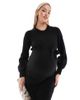Mama.licious Mamalicious Maternity knit mini dress with belt in black - 1