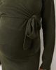 Mama.licious Mamalicious maternity knitted midi dress with knot front in dark green - 3