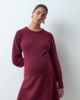 Mama.licious Mamalicious Maternity long sleeve knitted mini dress in burgundy-RED - 1