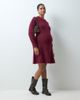 Mama.licious Mamalicious Maternity long sleeve knitted mini dress in burgundy-RED - 2