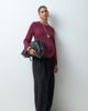 Mama.licious Mamalicious Maternity long sleeve ribbed jersey t-shirt in burgundy-RED - 1