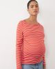 Mama.licious Mamalicious Maternity long sleeve t-shirt in red and pink stripe - 1