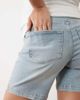 Mama.licious Mamalicious Maternity over the bump basic longline denim shorts in light blue wash - 3