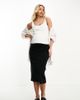 Mama.licious Mamalicious Maternity over the bump jersey midi skirt in black - 1