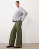 Mama.licious Mamalicious Maternity over the bump wide leg jeans in dark green - 2