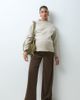 Mama.licious Mamalicious Maternity over the bump wide leg jersey pants in dark brown - 1