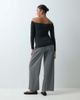 Mama.licious Mamalicious Maternity over the bump wide leg jersey trouser in gray pinstripes - 3