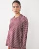 Mama.licious Mamalicious Maternity oversized long sleeve jersey top in burgundy stripe - part of a set-Red - 1