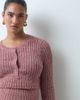 Mama.licious Mamalicious Maternity rib knitted cropped cardigan set in rose taupe melange-Pink - 1