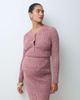 Mama.licious Mamalicious Maternity rib knitted cropped cardigan set in rose taupe melange-Pink - 3