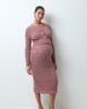 Mama.licious Mamalicious Maternity rib knitted midi skirt set in rose taupe melange-Pink - 1