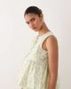 Mama.licious Mamalicious Maternity sleeveless peplum hem top in mini yellow floral print - part of a set-White - 1
