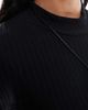 Mama.licious Mamalicious Maternity soft high neck ribbed long sleeved midi dress in black - 3