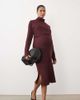 Mama.licious Mamalicious Maternity soft knitted rib midi dress with nursing function in burgundy melange-RED - 1