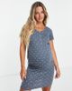Mama.licious Mamalicious Maternity star print nightdress with nursing function in charcoal gray - 1