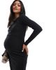 Mama.licious Mamalicious Maternity super soft ribbed 2 function midi dress in black - 2