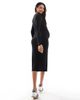 Mama.licious Mamalicious Maternity super soft ribbed 2 function midi dress in black - 3