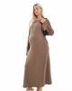 Mama.licious Mamalicious Maternity textured maxi dress with flared sleeve in taupe-Neutral - 1