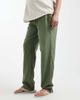 Mama.licious Mamalicious Maternity tie waist linen touch pants in khaki-Green - 2