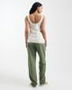Mama.licious Mamalicious Maternity tie waist linen touch pants in khaki-Green - 4