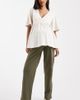 Mama.licious Mamalicious Maternity under the bump lightweight wide leg summer pants in dark khaki green - 1