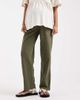 Mama.licious Mamalicious Maternity under the bump lightweight wide leg summer pants in dark khaki green - 3