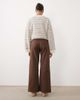 Mama.licious Mamalicious Maternity wide leg jeans with soft over the bump band in chocolate brown - 3