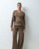 Mama.licious Mamalicious Maternity wide leg jersey pants set in light brown - 1